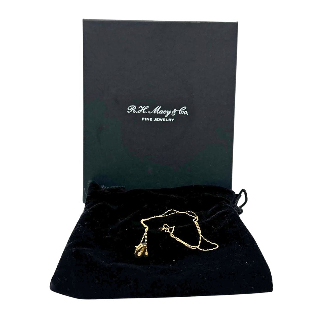 Alex Woo Scripted Initial 16 Inches Pendant Necklace in 14k Gold