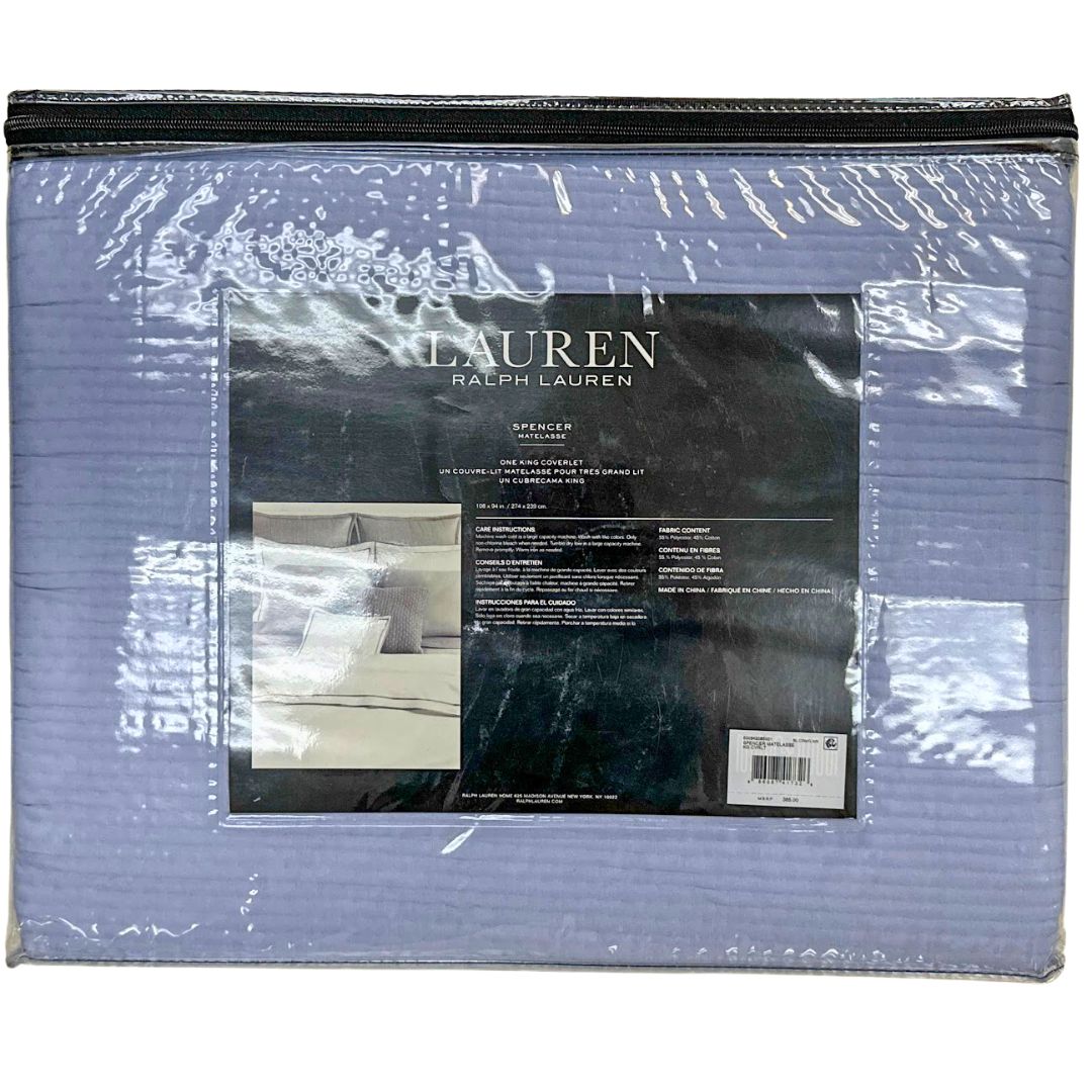 Ralph Lauren Spencer Matelasse Coverlet, King - Blue Cornflower