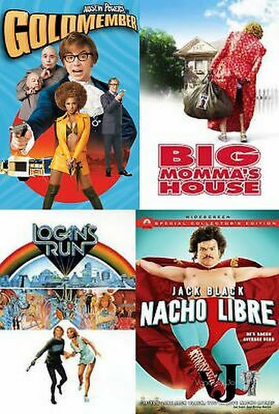 Comedy DVD 4 Pack Bundle:Nacho Libre,Logans Run,Big Mommas House ,Austin Powers