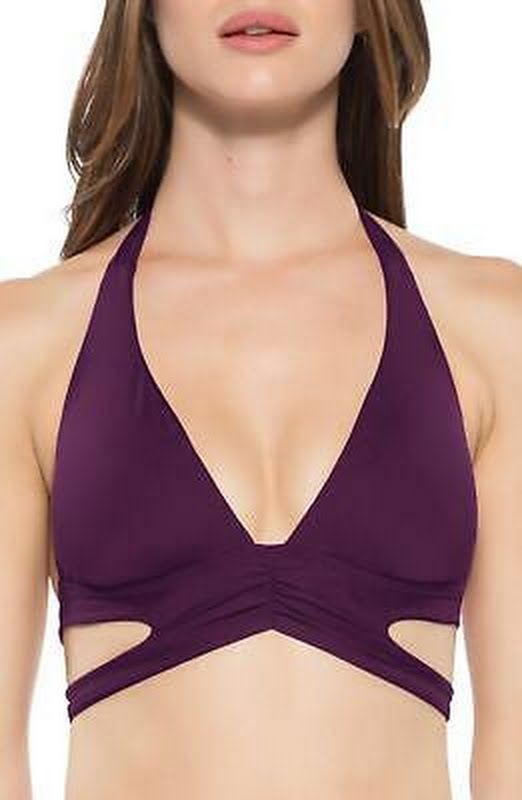 Becca Color Code Split Band Halter Swim Top, Size Small