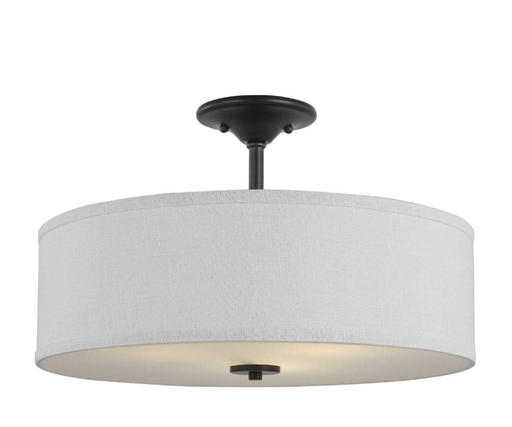 Progress Lighting Inspire Collection Graphite 3-Light 18in  Semi-Flush Mount