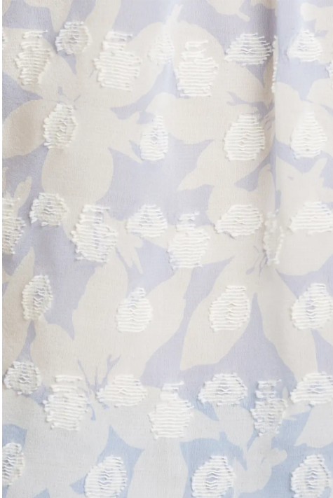 JOIE Silk Womens Light Blue Printed Flutter V Neck Top, Size XXS