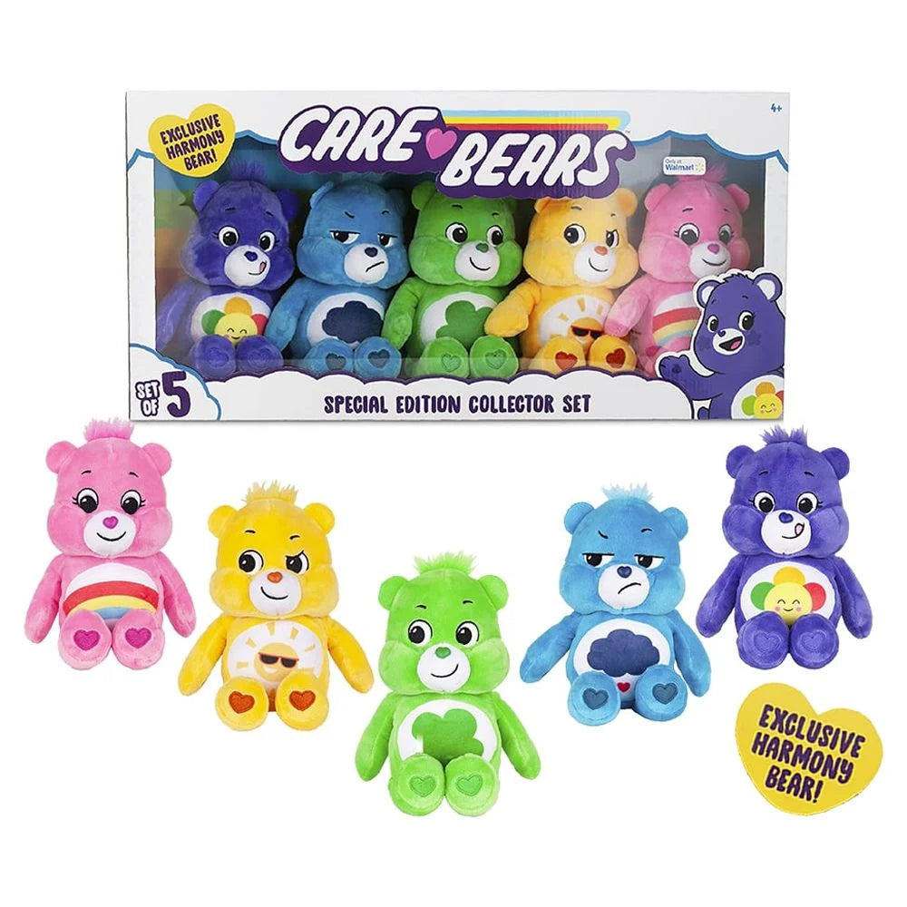 Care Bears - 9  Bean Plush - Special Collector Set - Exclusive Harmony Bear Incl