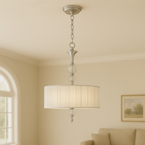 World Imports Bayonne Collection 3-Light Brushed Nickel Inverted Hanging Pendant