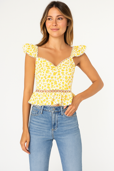 Rahi Petra Floral Print Bustier Top, Size XS