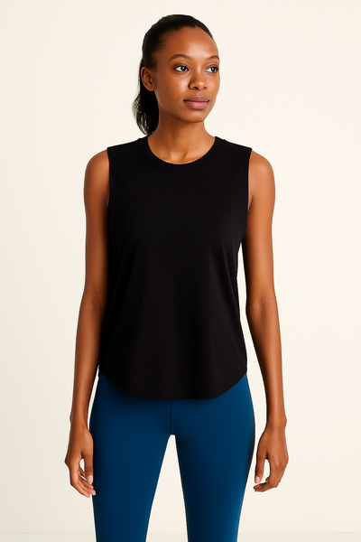 Aqua Athletic Scallop Hem Tank Top