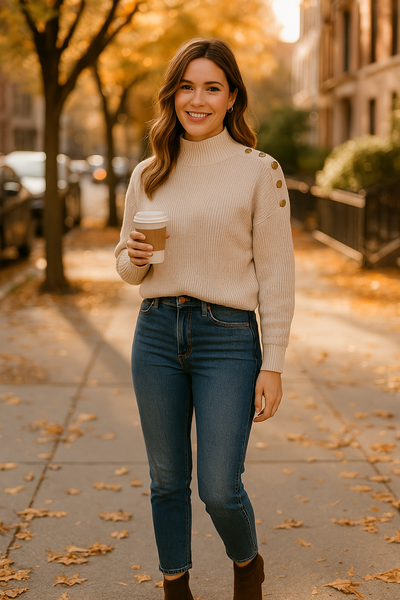 T Tahari Long Sleeve Mock Neck Sweater, Size Small