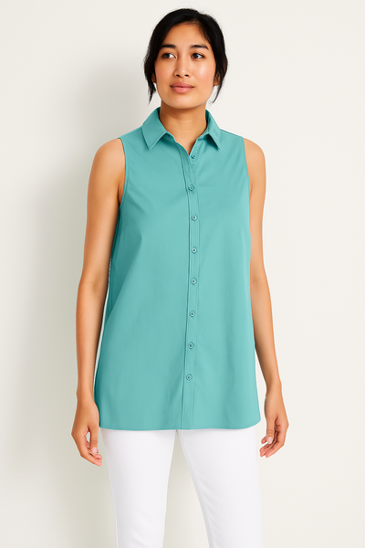 Alfani Womens Button-Down Sleeveless Button-Down Top, Size Large