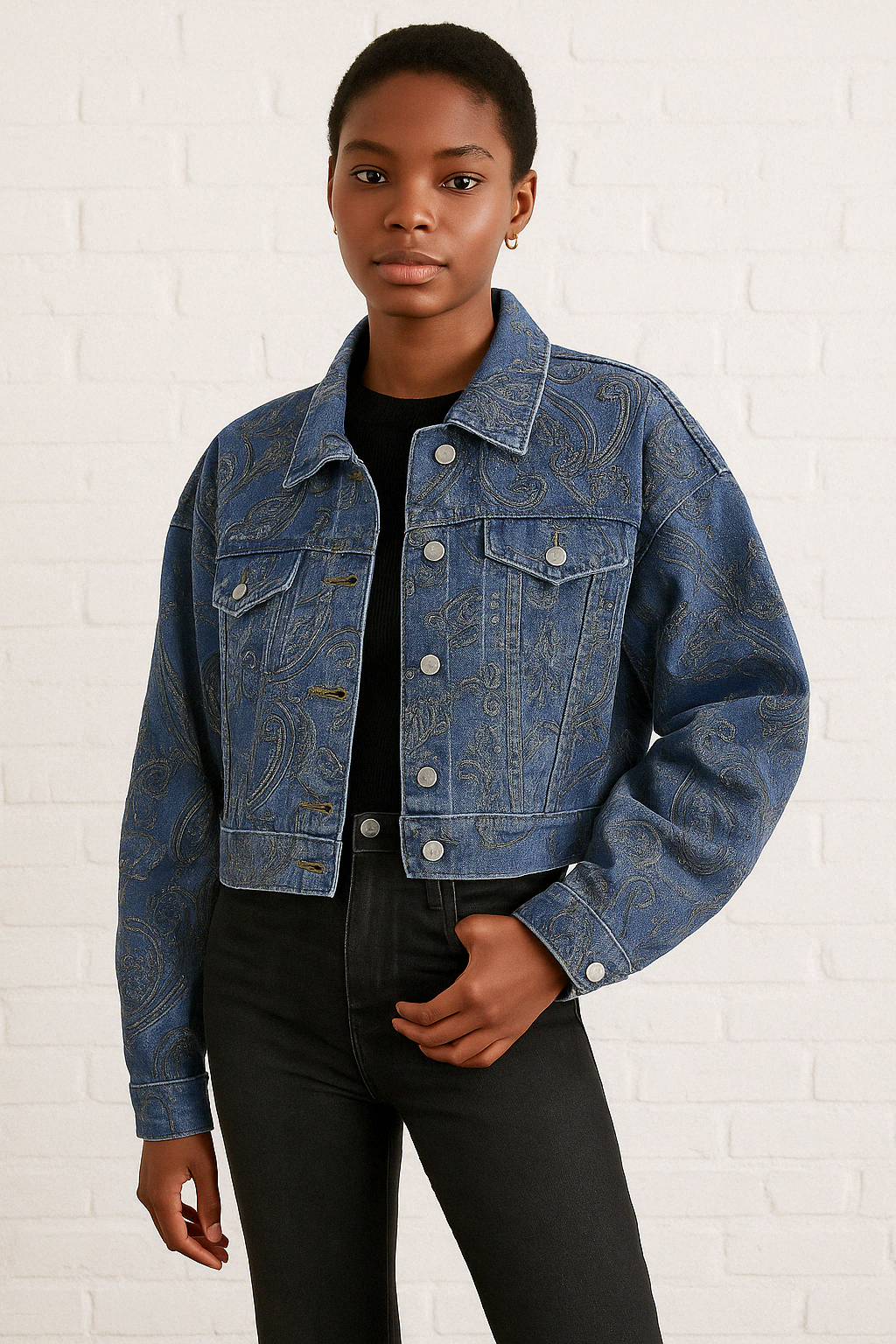 WeWoreWhat Cropped Jean Jacket, Size XS