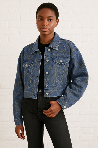 WeWoreWhat Cropped Jean Jacket, Size XS