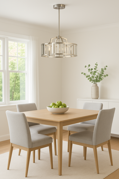 Eurofase 4-Light Satin Nickel Convertible Semi Flush Mount Pendant 29345-HB
