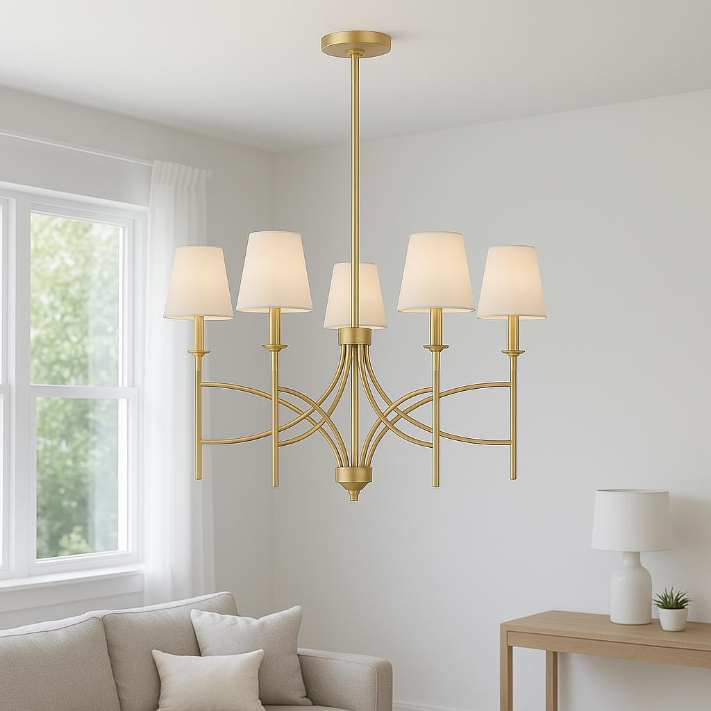 World Imports Millau Collection 5-Light Satin Gold Chandelier