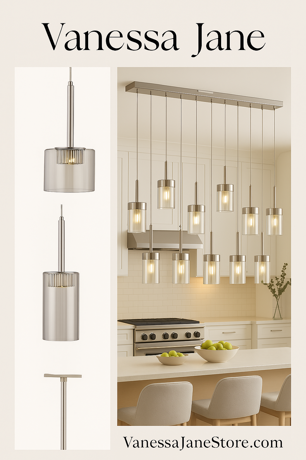 Trans Globe 9-Light Polished Chrome LED Island Pendant with Clear Glass