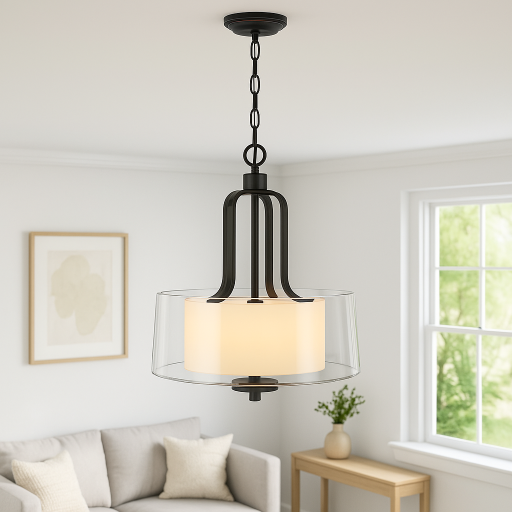 World Imports Renee II Beautiful Oil Rubbed Bronze 2-Light Glass Pendant