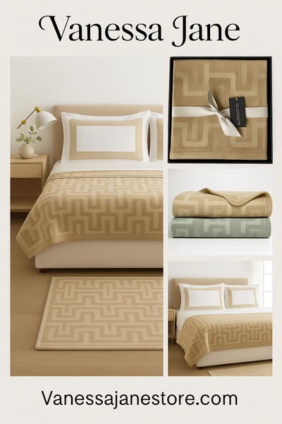 Hudson Park Collection Lambswool/Cashmere Interlocking Jacquard Throw