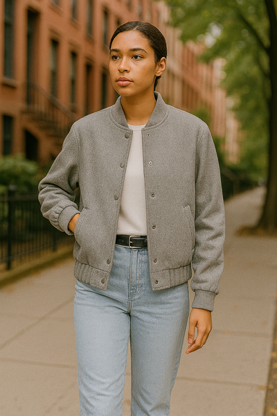 Endless Rose Oversized Felt Varsity Jacket