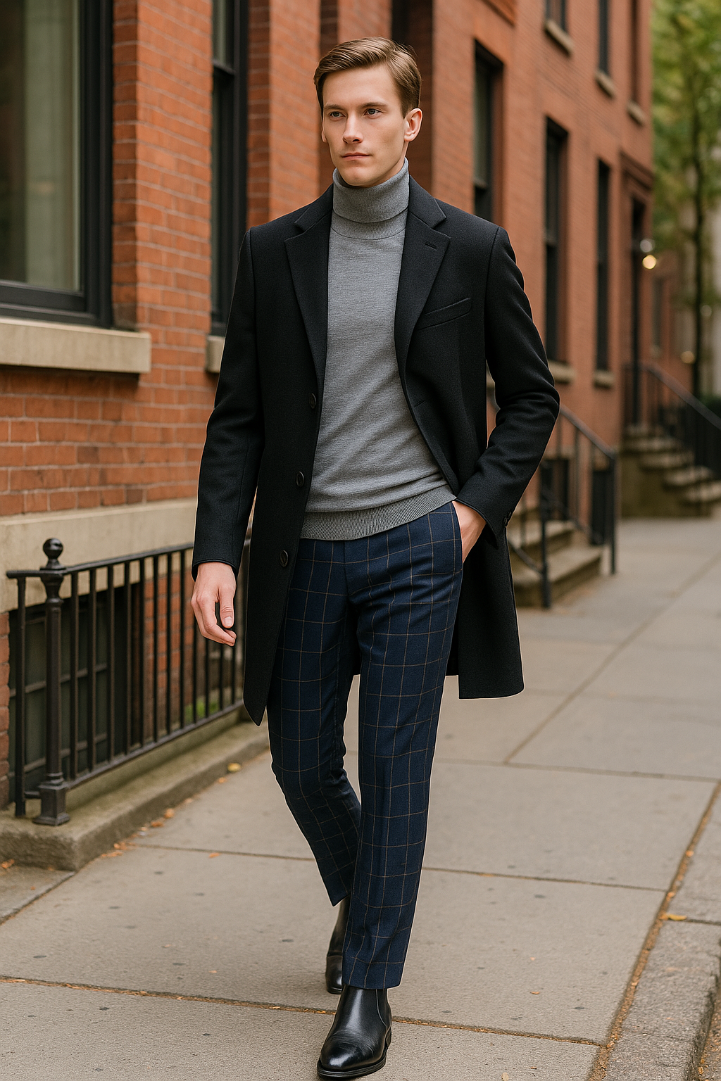 Calvin Klein Mens Malibu Slim-Fit Black Overcoat