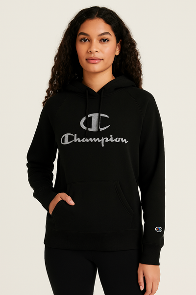 Champion Big Girls Glitter C Script Hoodie