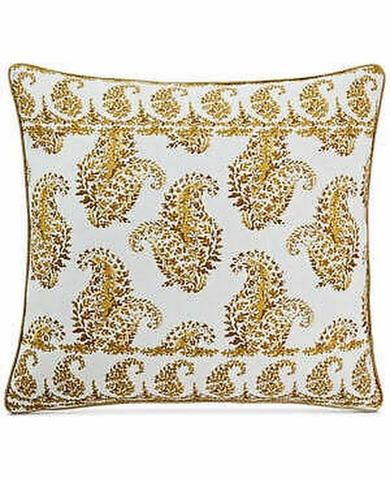 Lacourte 20 x 20 Timara Yellow Embroidered Decorative Pillow