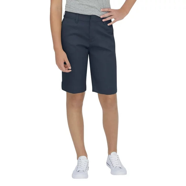 Dickies Girls School Uniform Classic Fit Bermuda Stretch Twill Shorts, Size 5