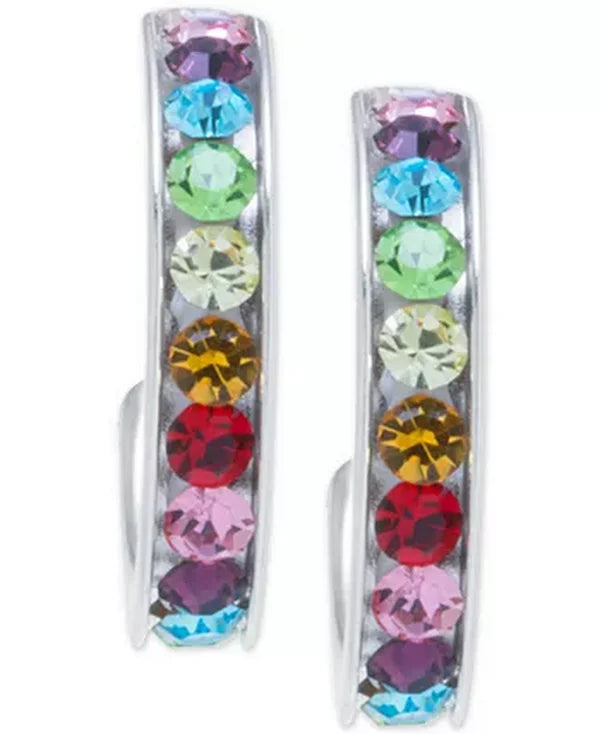 Giani Bernini  Rainbow Crystal Small (5/8) Hoop Earrings in Sterling Silver