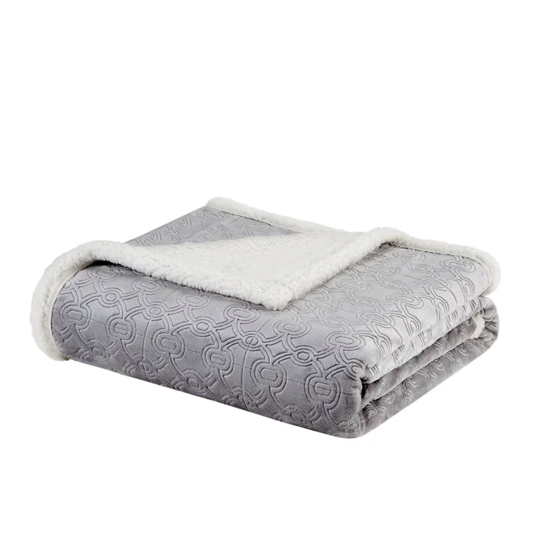 Madison Park Elma Oversized Textured Plush Throw