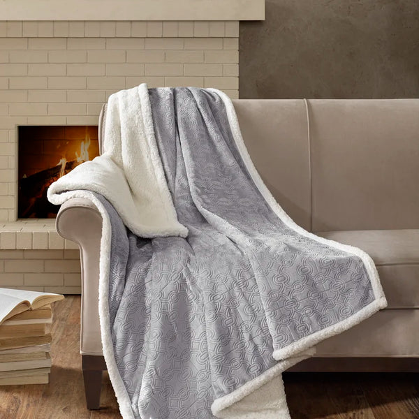 Madison Park Elma Oversized Textured Plush Throw