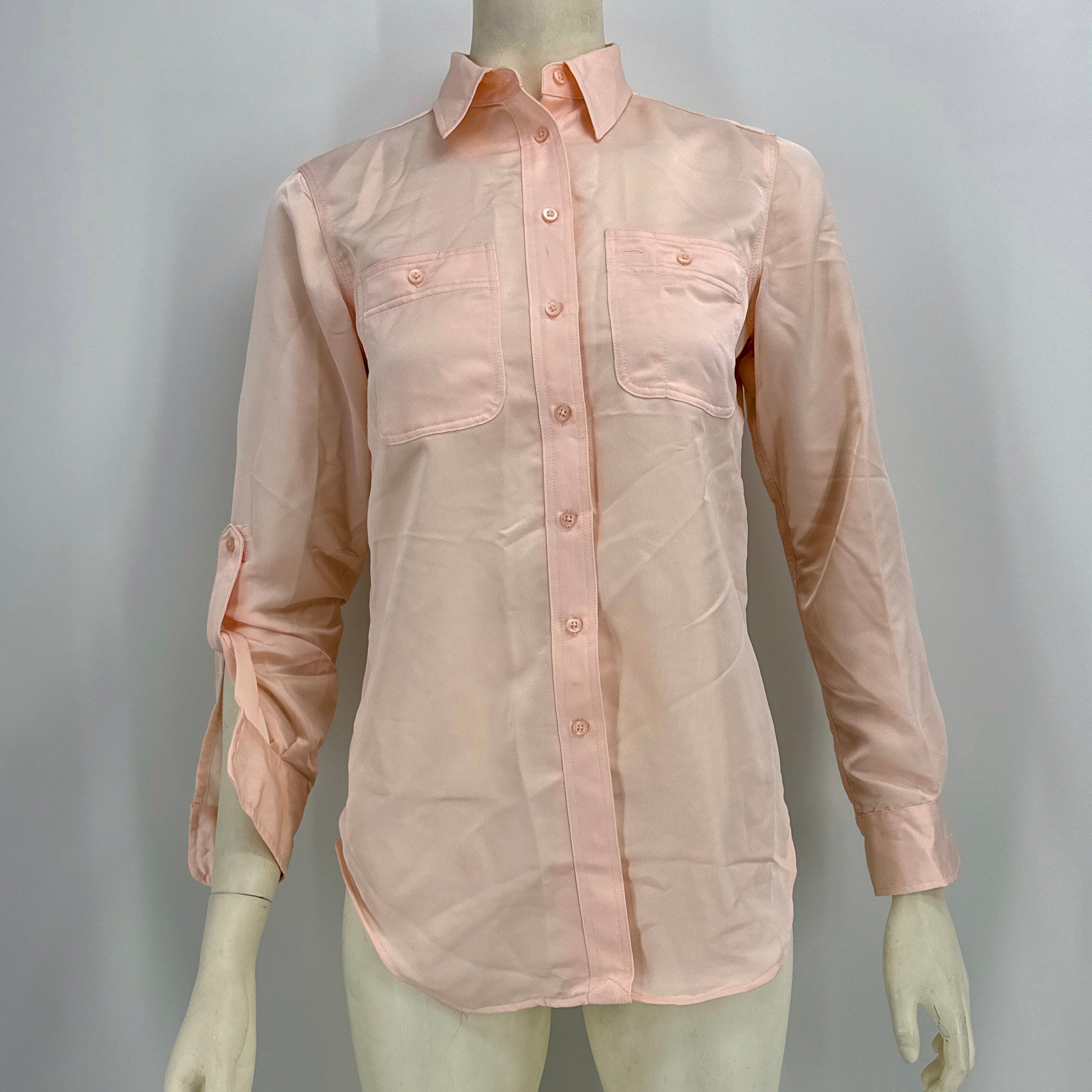 Lauren Ralph Lauren Womens Long Sleeves Silky Blouse, Size XS