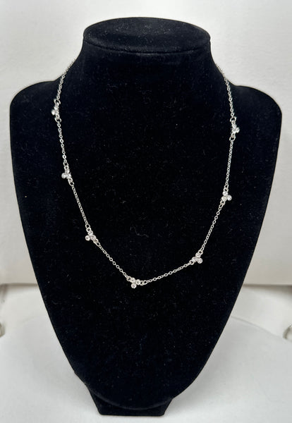 Charter Club Silver-Tone Crystal Cluster Statement Necklace