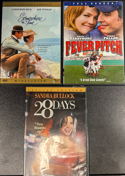 Romantic DVD Bundle:Fever Pitch, 28 Days, Somewhere in Time