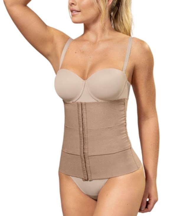 Leonisa Womens 3-Belt with Lumbar Support Custom Waist Cincher - Brown, S-XS