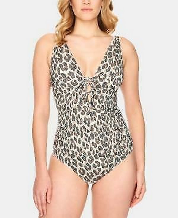 Swim Solutions Wild Thing  One-Piece Swimsuit, Size 16