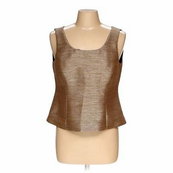 Kasper Women Gold Sleeveless Top, Size 10 Petite