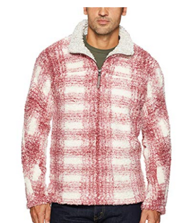 True Grit Mens Big Plaid Frosty Tipped Zip Shirt, Size Large