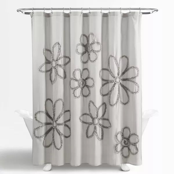 Lush Decor Ruffle Flower Shower Curtain