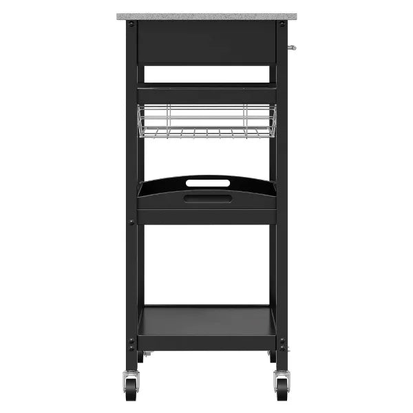 Winsome Julia Granite Top Kitchen Cart Wood/Black - Winsome