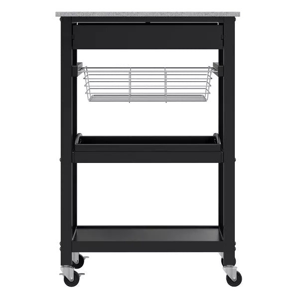 Winsome Julia Granite Top Kitchen Cart Wood/Black - Winsome