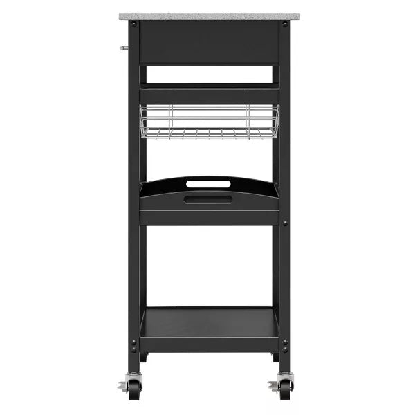 Winsome Julia Granite Top Kitchen Cart Wood/Black - Winsome