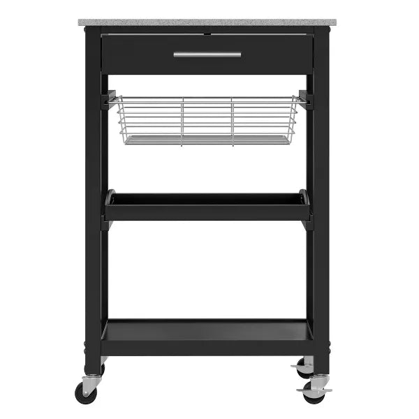 Winsome Julia Granite Top Kitchen Cart Wood/Black - Winsome