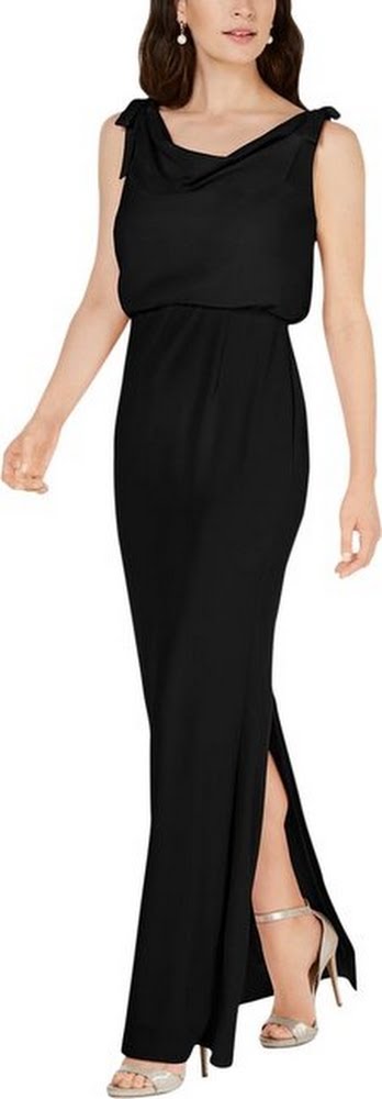 Adrianna Papell Blouson Cowlneck Gown