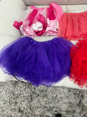 Lot of 4 Tutu skirts Ages 4, Colors Purple, Red, Pink