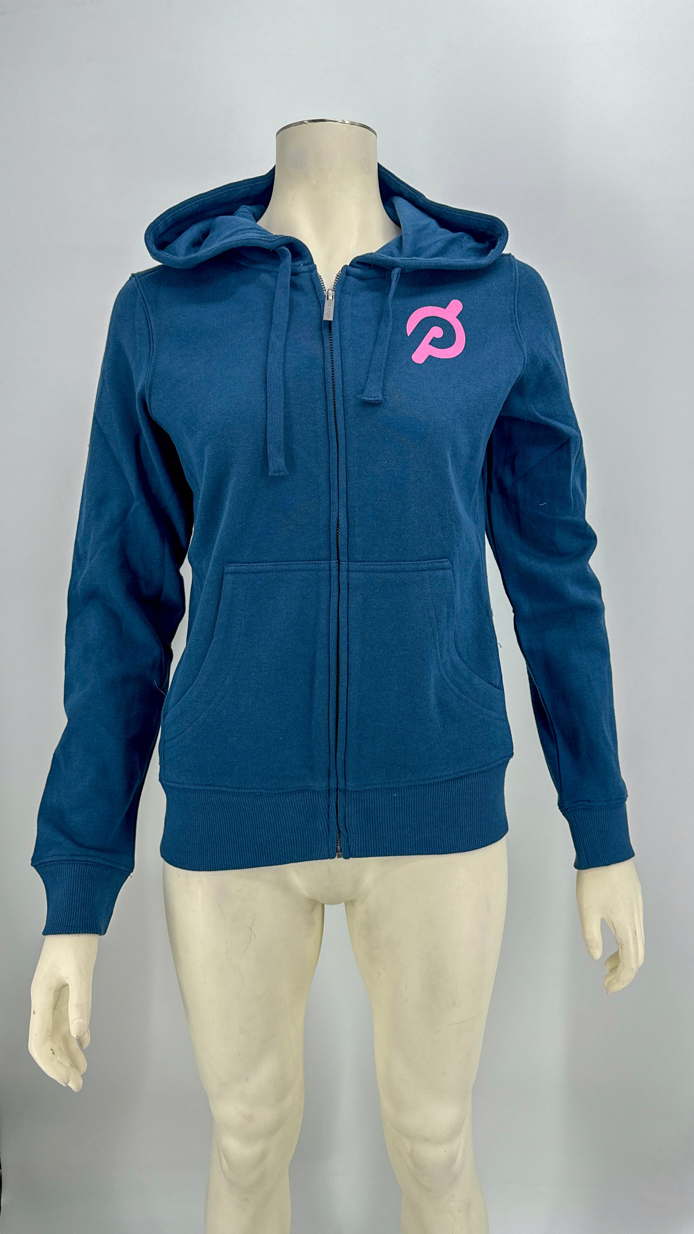 Peloton Womens Ultimate Fleece Full Zip Blue Hoodie, Size Small