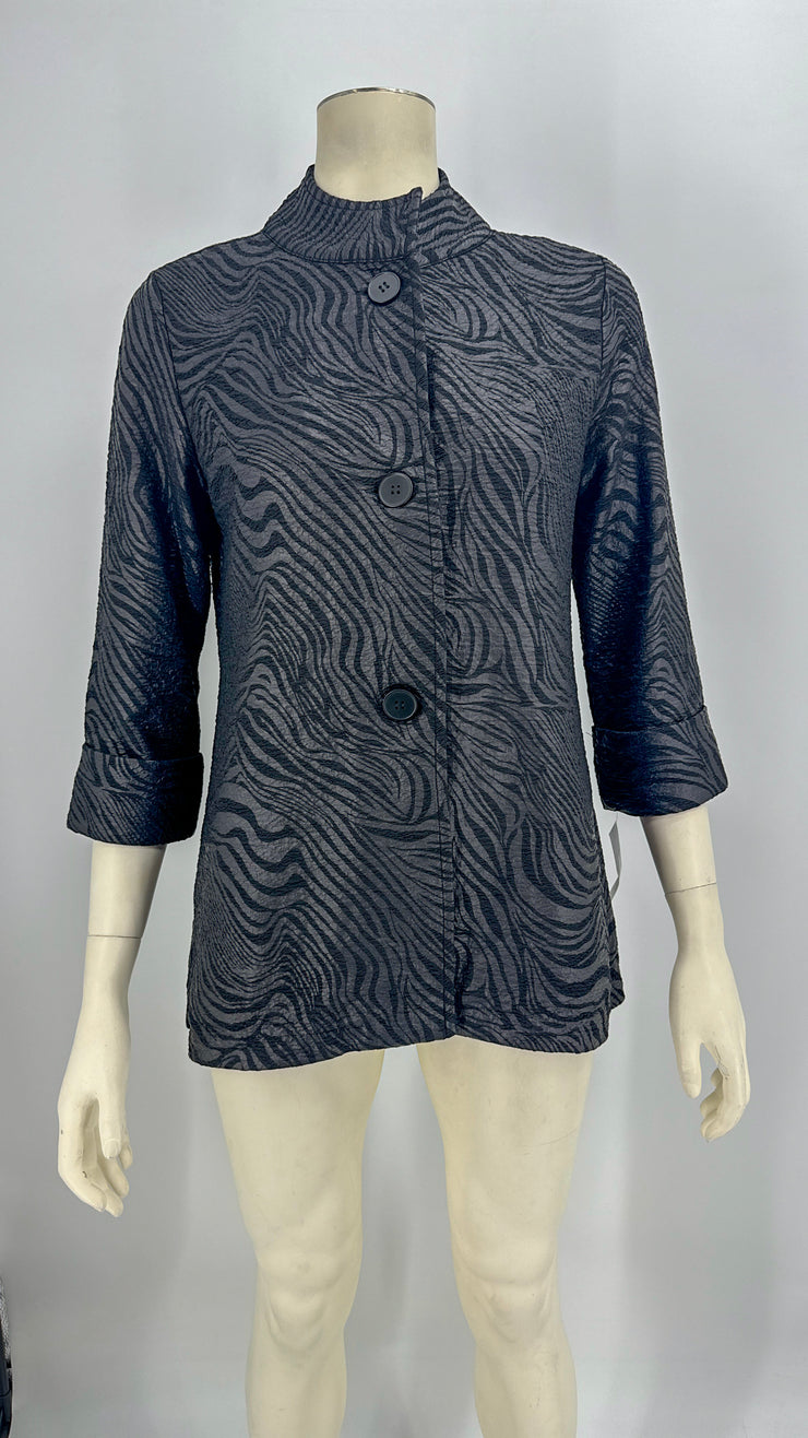 Jm Collection Damask Swing Jacket, Size Small