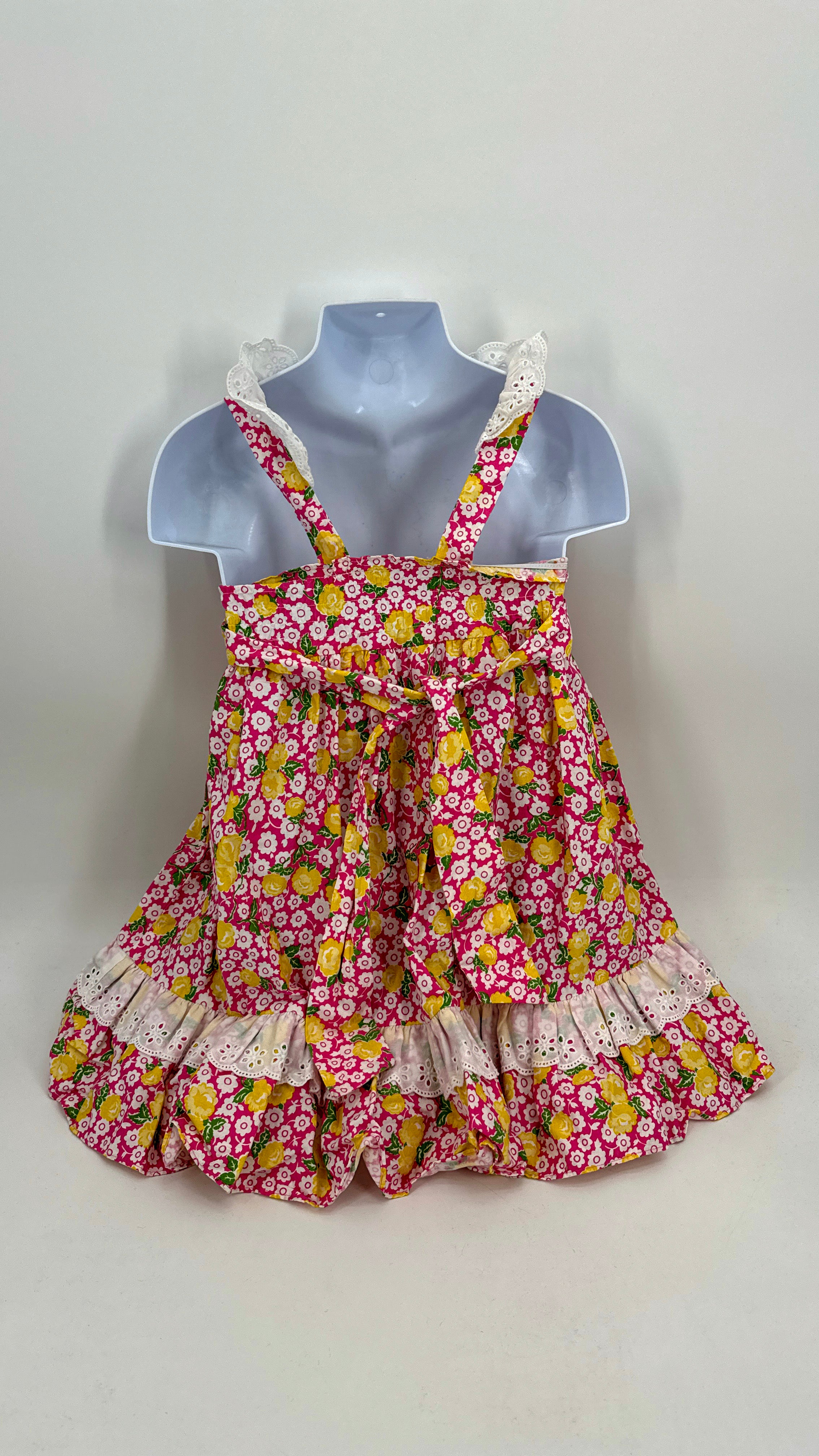 Ricrac and Ruffles Girls Flowers and Diamonds Dress With E Mono, Size 6