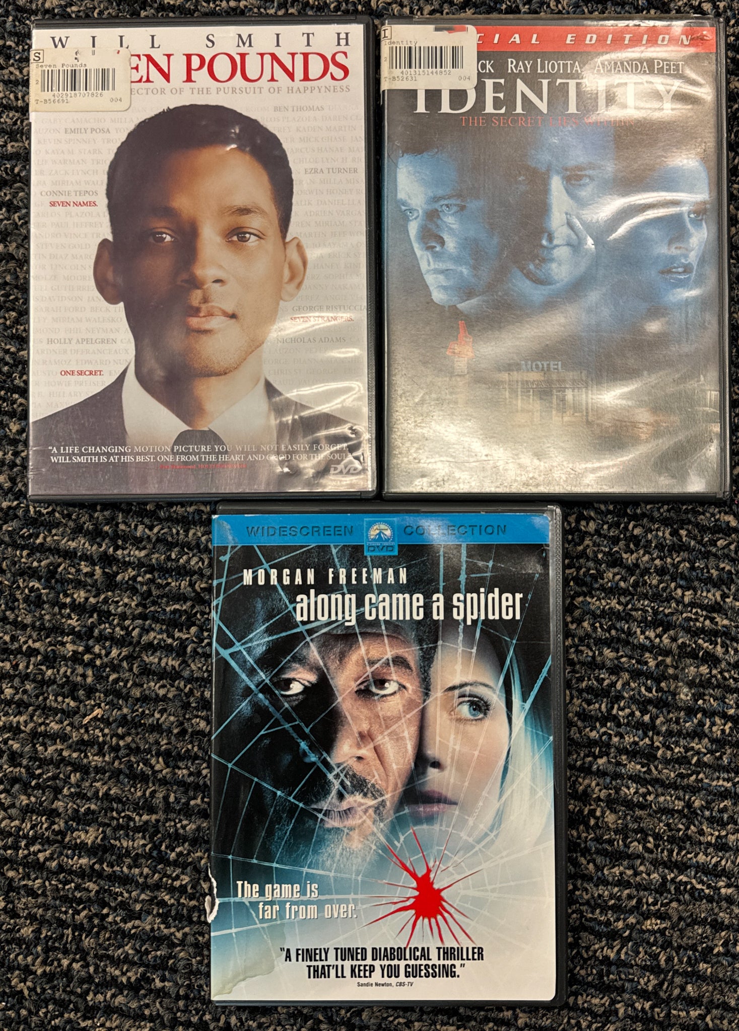 Drama DVD Bundle: Along Came a Spider, Seven Pounds, Identity