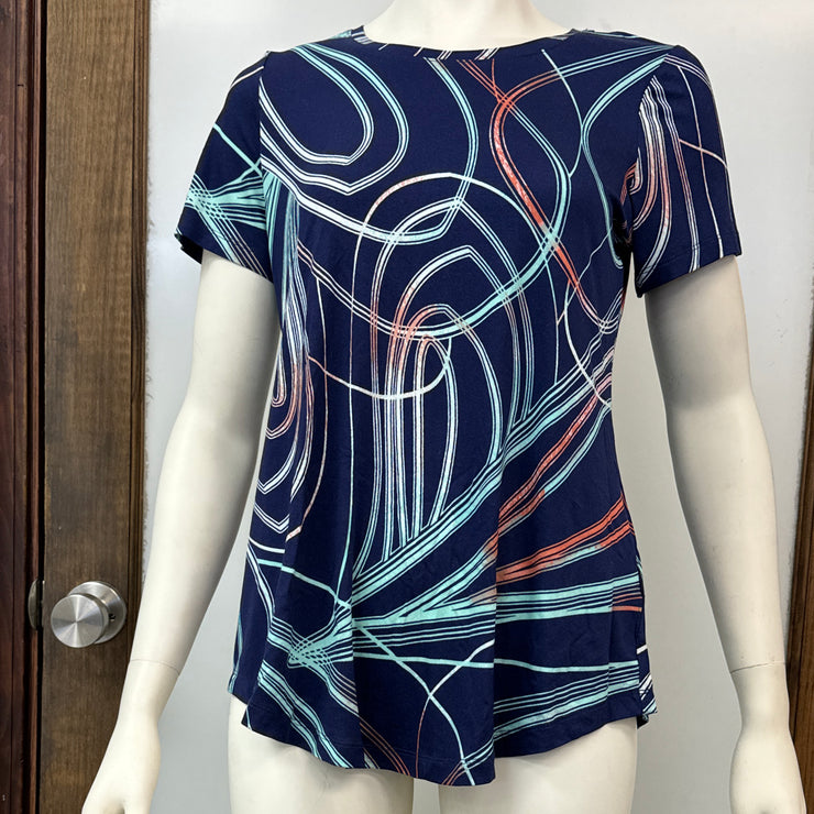 JM Collection Printed Short Sleeve T-Shirt, Size X-Small