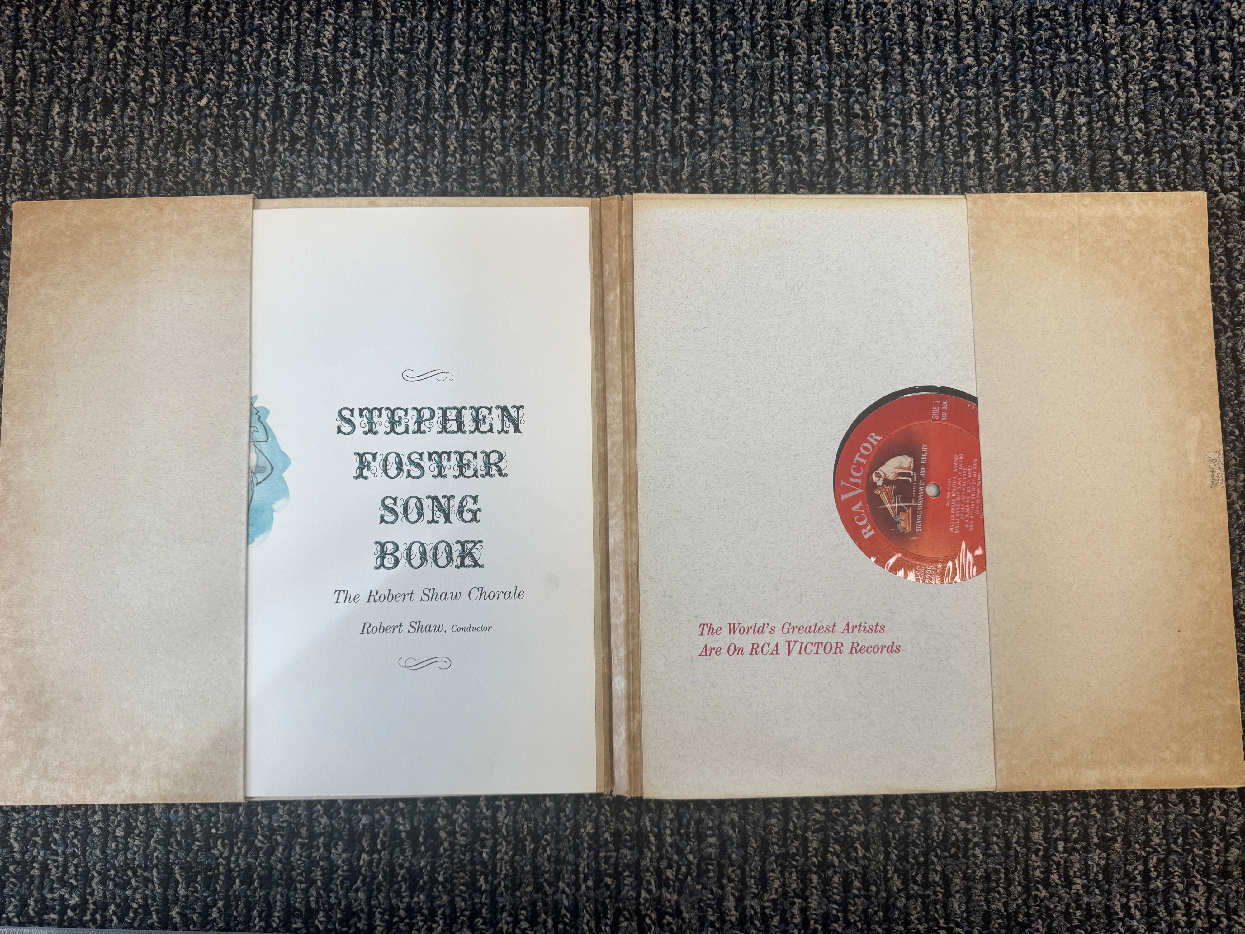 Stephen Foster Song Book and Vinyl Record LP