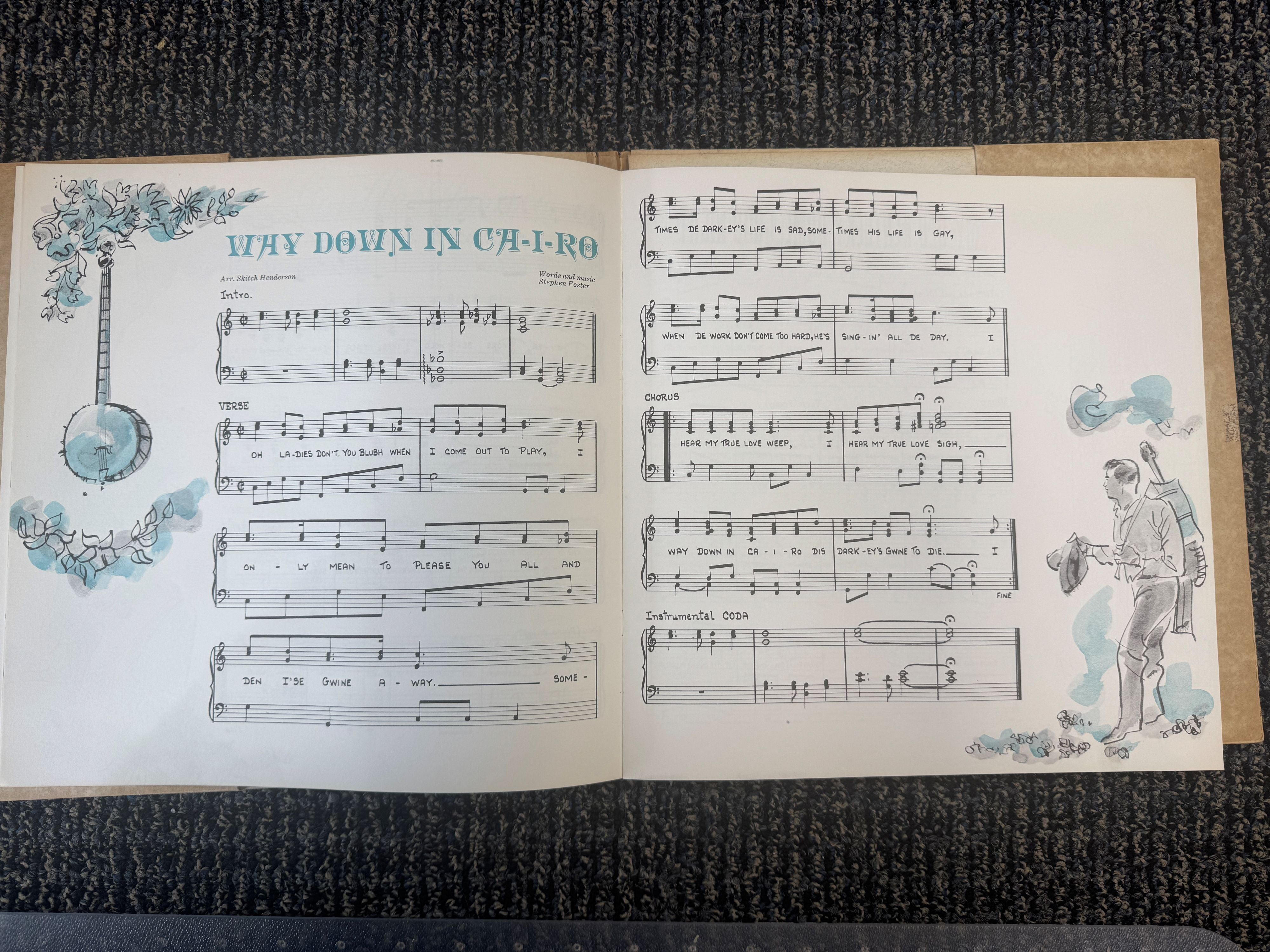 Stephen Foster Song Book and Vinyl Record LP