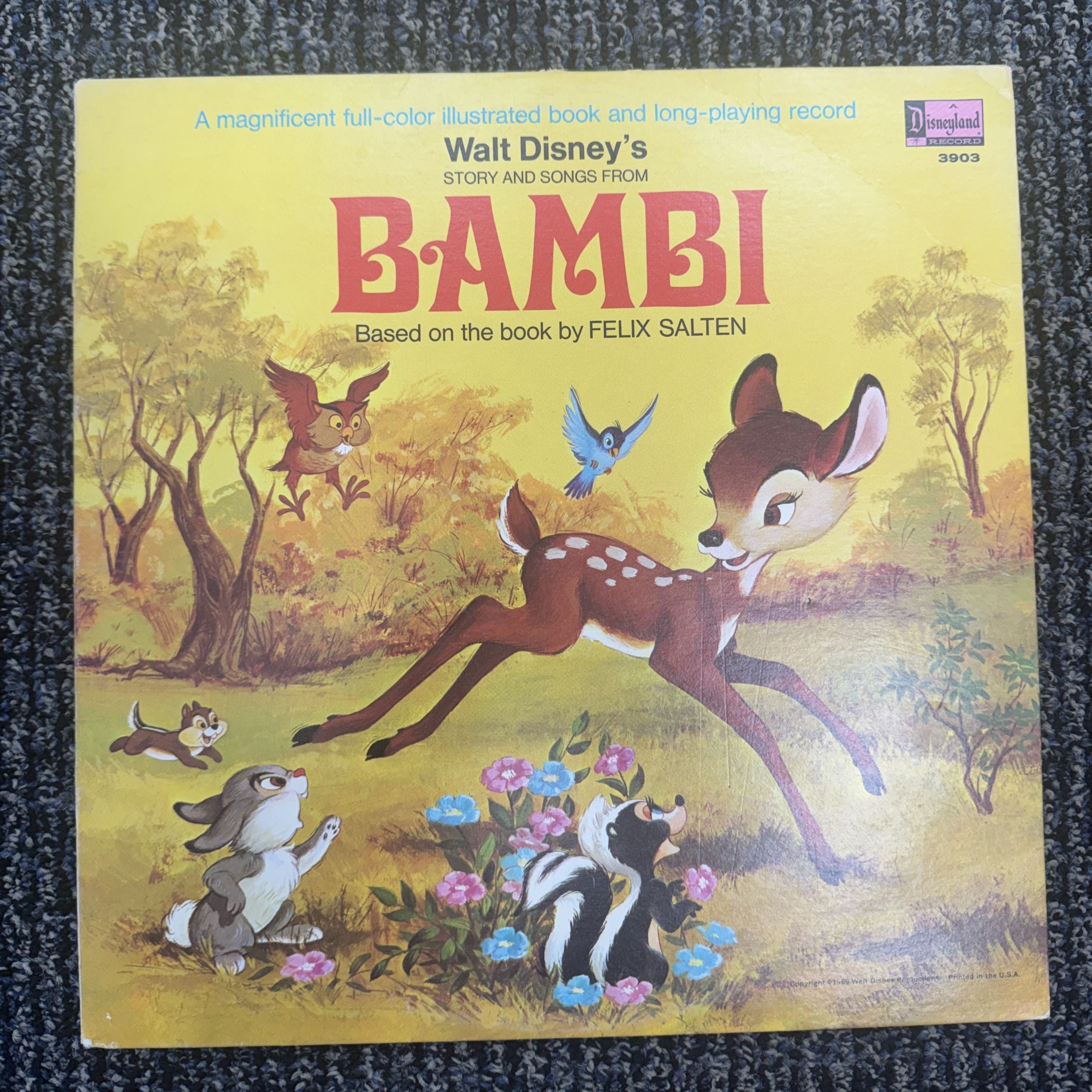 Walt Disneys Story and Songs from Bambi Vinyl Record and Storybook