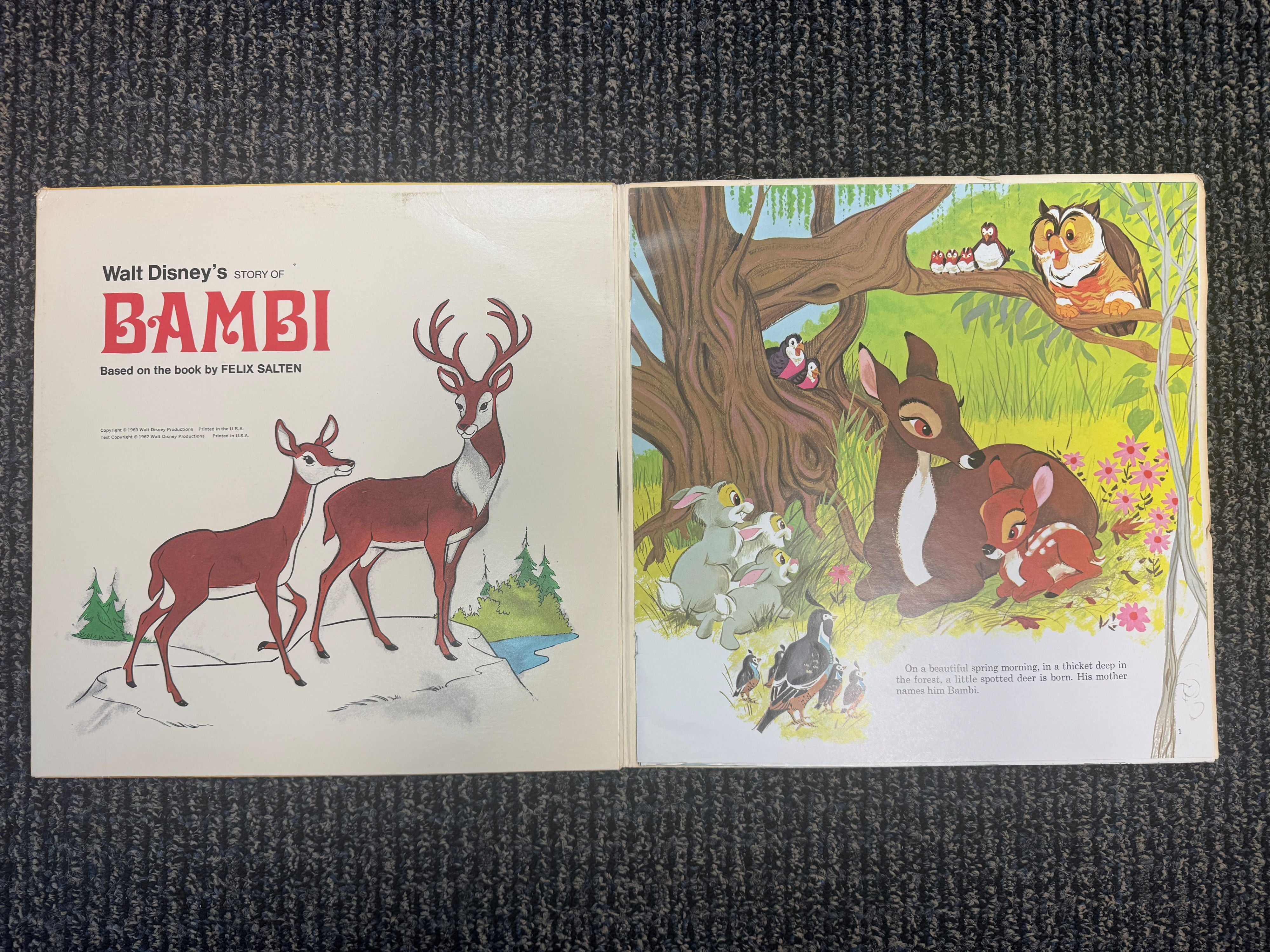 Walt Disneys Story and Songs from Bambi Vinyl Record and Storybook